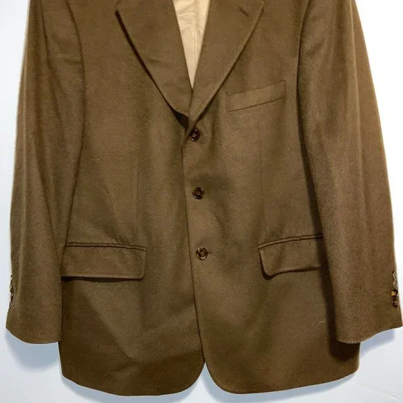 Vintage Bill Blass For Marshal Fields 100% Cashmere Mens Brown Blazer 42 Short - Picture 3 of 8